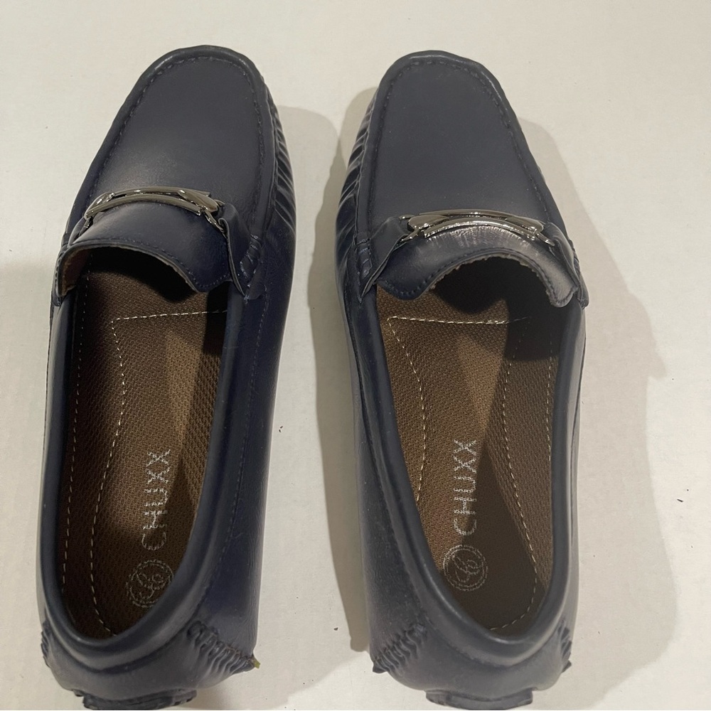 Men’s Chuxx Navy Blue Faux Leather Slip On Loafers Business Casual Size 8 US! - Picture 6 of 10